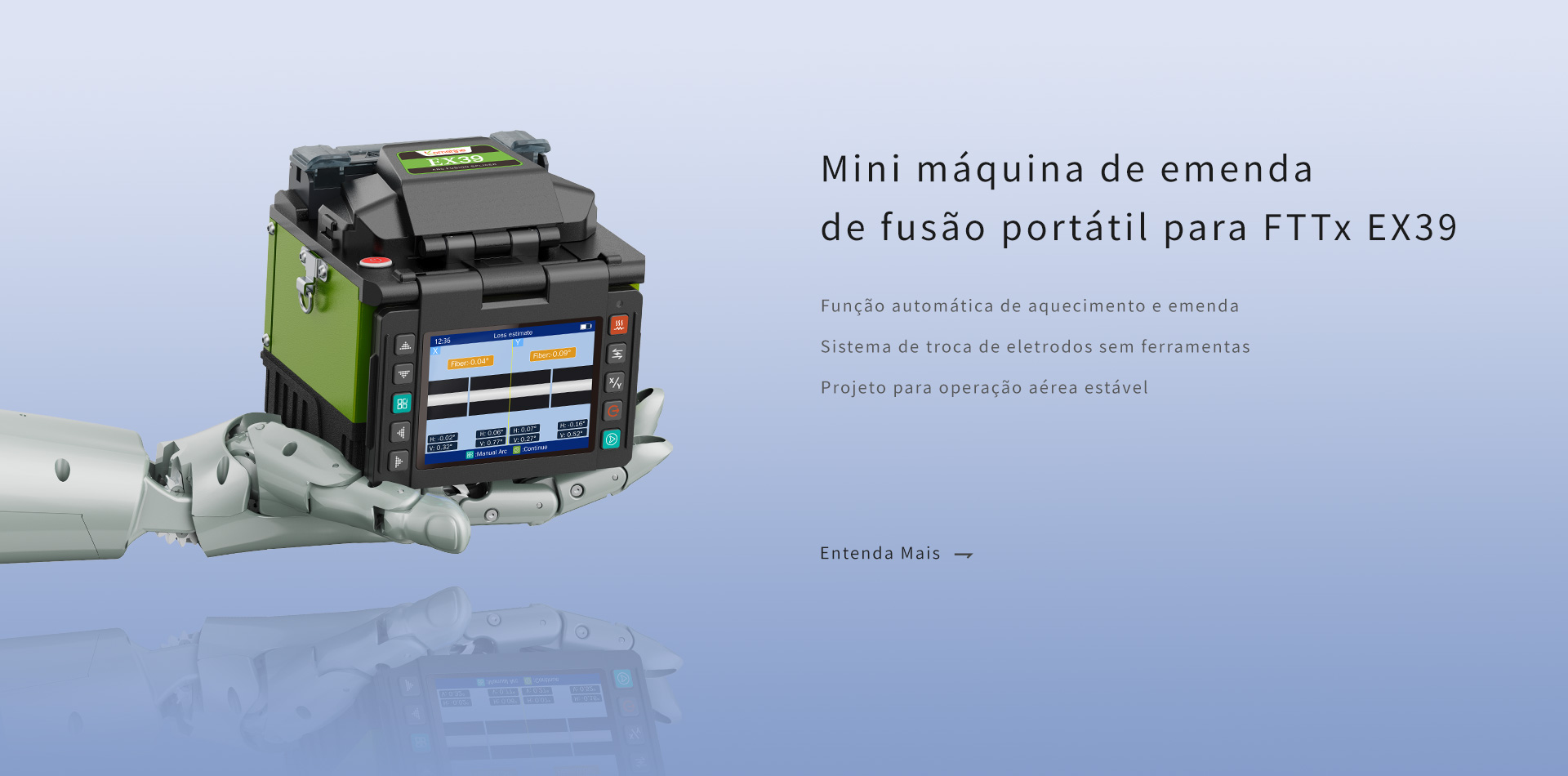 Mini máquina de emenda de fusão portátil para FTTx EX39,máquina de fibra óptica,fusao de fibra otica